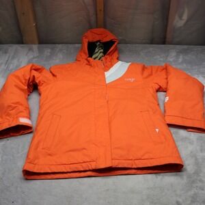 Orage Lanina Jacket Girls Large 12 Orange Hooded Insulated Ski Winter Wind Rain